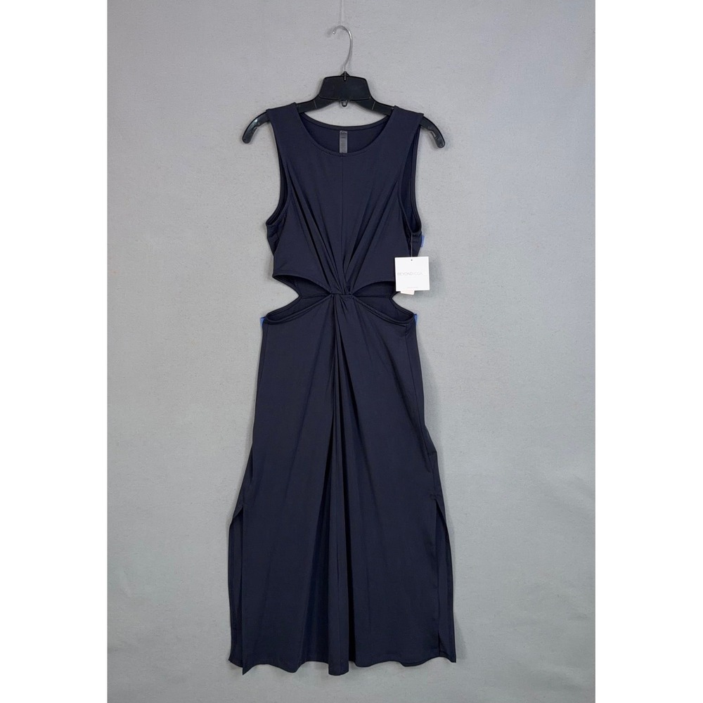 Beyond Yoga Dress Womens Medium Nocturnal Navy Cutout Twist Front Athleisure NWT
